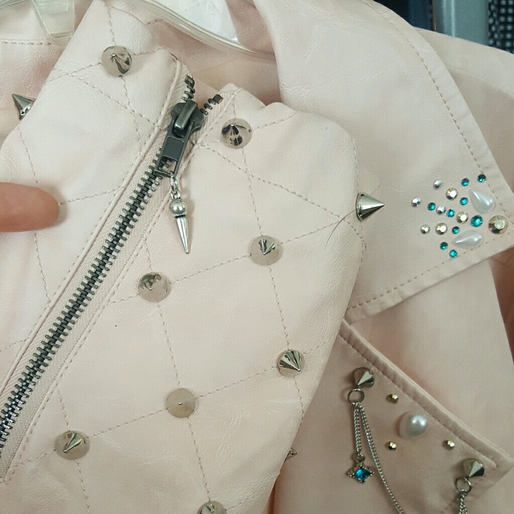 Baby Pink Motor cycle jacket - Picture 3 of 3